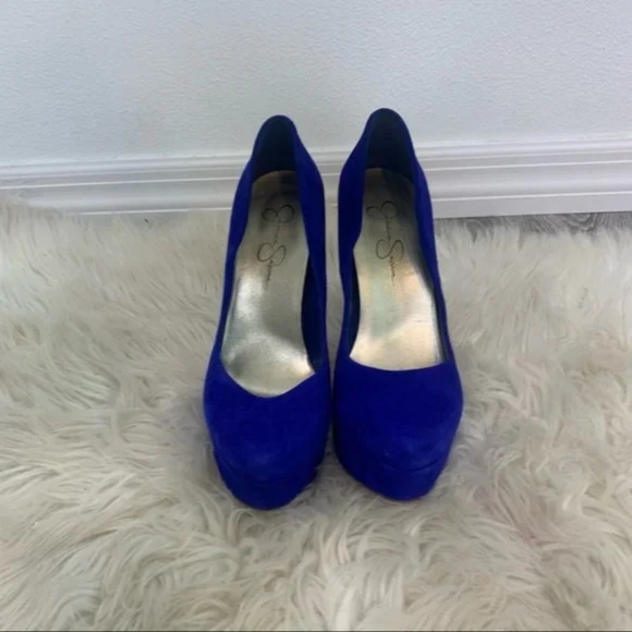 Jessica Simpson Waleo Blue Violet Suede Leather Platform Pump 8.5 - Picture 2 of 4